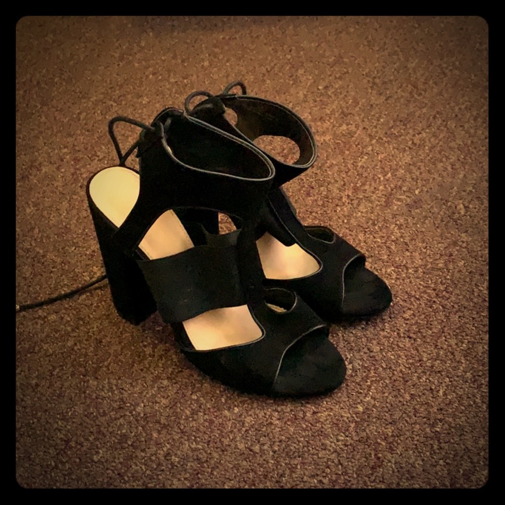 Black open toed heels